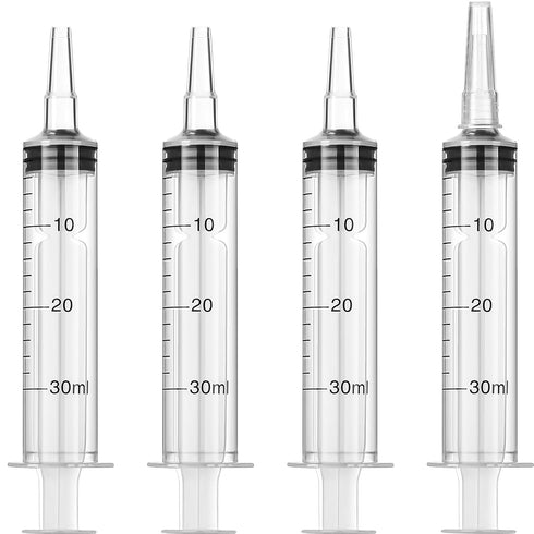 Frienda Large Plastic Syringe 4 Pack, Measuring Syringe Tools for Dispensing Multiple Uses (30 ml)