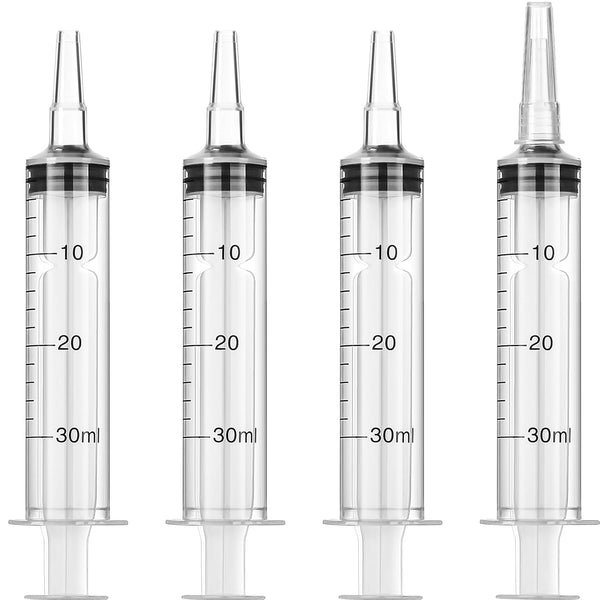Frienda Large Plastic Syringe 4 Pack, Measuring Syringe Tools for Dispensing Multiple Uses (30 ml)