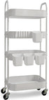 Ytmshisan 4-Tier Metal Rolling Cart with Wheels, Storage Utility Organizer Cart for Kitchen,