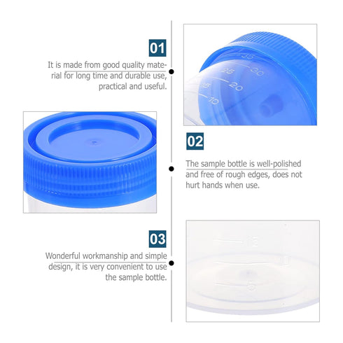 50PCS Specimen Container Cups, Seal Sample Collection Cup for Urine, Screw Urine Sample Cups for Lab Use (40ml)