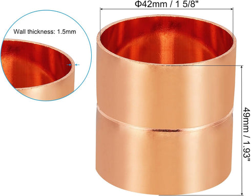 PATIKIL 1-5/8 Inch ID Copper Coupling Fittings, Rolled Tube Stop for HVAC Plumbing
