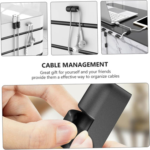 DOITOOL 12pcs Cable Management for Desk Adhesive Cable Organizers Clips for Nightstand Office and Home