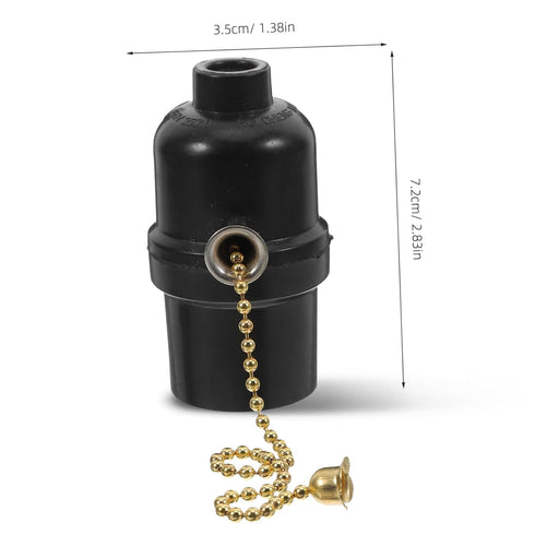 INOOMP Retro Light Socket Pull Chain Base Lamp Holder for Table & Floor Use