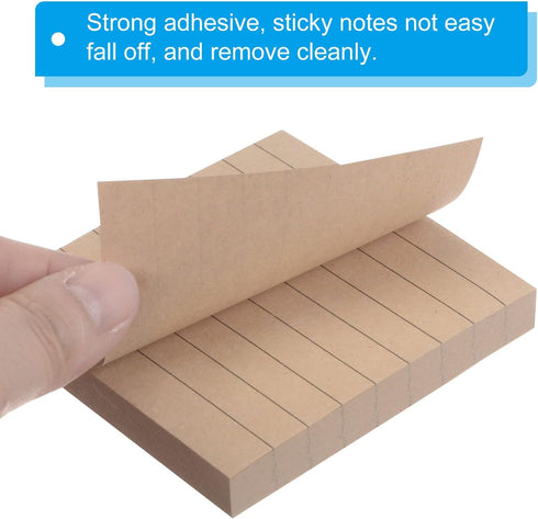 PATIKIL 3 x 3 Inch Lined Sticky Notes, 12 Pads/Pack, 960 Sheets Adhesive Memo Post for Home Office