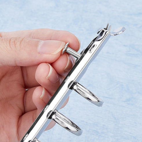 SUPERFINDINGS 4Pcs 6-Hole Ring Binder Mechanisms Replacement Kit, A5 Notebook, Metal Clip Ring Binder