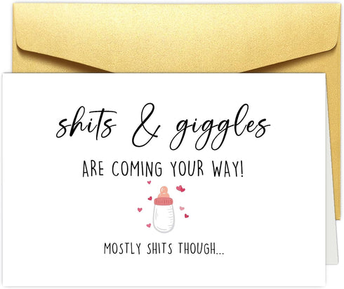 Obbyidk Funny Baby Shower Congrats Card for New Parents, Pregnancy Announcement Gift for