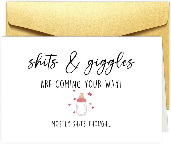 Obbyidk Funny Baby Shower Congrats Card for New Parents, Pregnancy Announcement Gift for