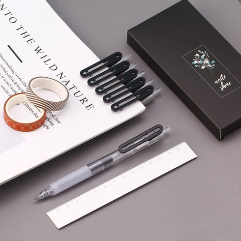 Ultra Fine Point Pens 0.38, Smooth Writing Retractable Pens for Journaling, Planner, Note Taking, 6 Count