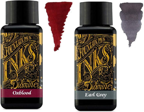 Diamine Fountain Pen Ink 30ml 2 Pack - Oxblood & Earl Grey