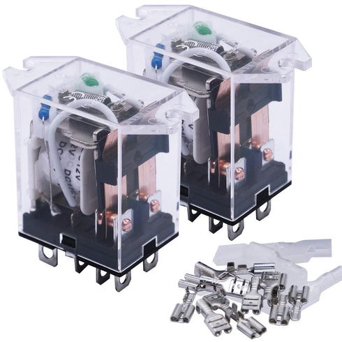 mxuteuk 2pcs DC 12V Coil 8 Pin 10A Electromagnetic Power Relay - General Purpose JQX-13F-DZ-DC12V