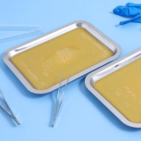 6 Set 10.2" 7.5" iplusmile Dissection Pan with Wax, x Reusable Thicken Stainless Steels Dissection Kit for Laboratory