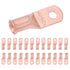 SELTERM 25pcs 4 AWG #10 Stud Battery Lugs - Heavy Duty Copper Wire Lugs, Battery Cable Ends, UL Bare Copper Eyelets