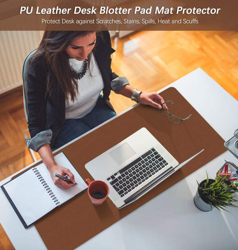 Home & Kitchen's Stars 16" 32" Inch Office Desk Mat Pad Table Protector X PU Leather Desk Blotters on Top of Desks