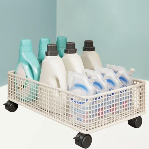 Ioensy Rolling Organizer with Wheels Mesh Rolling Cart for Office Bedroom, S