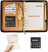 SAYEEC A5 Multifunctional Zippered Notebook Portable Travel Portfolio, 6-Ring Binder Meeting Padfolio Folder with