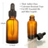 AOZITA Set of 4, 1 oz Eye Dropper Bottles with 1 Stainless Steel Funnel & 4 Labels - 30ml Dark Amber Glass