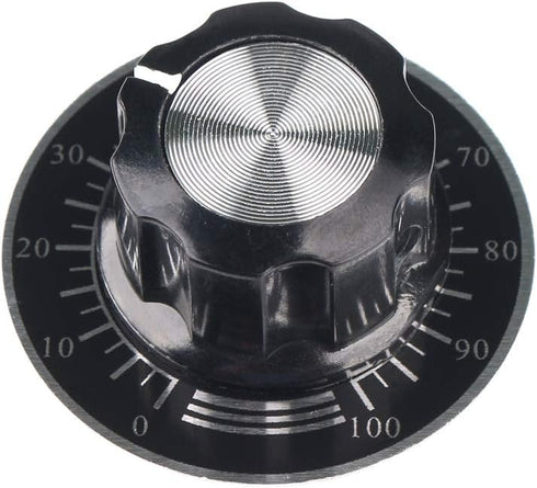 10pcs Adjustable Rotate Button Potentiometer Control Knobs & 10pcs 0-100 Scale Sheet