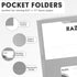 RAZCC 50 Pack Two Pocket Folders, Letter Size Paper Folders with Pockets for School Office Business, Grey
