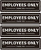 Employees Only Sign for Office Business Door, Aluminum Metal Black White Signs for Store, Pack of 4