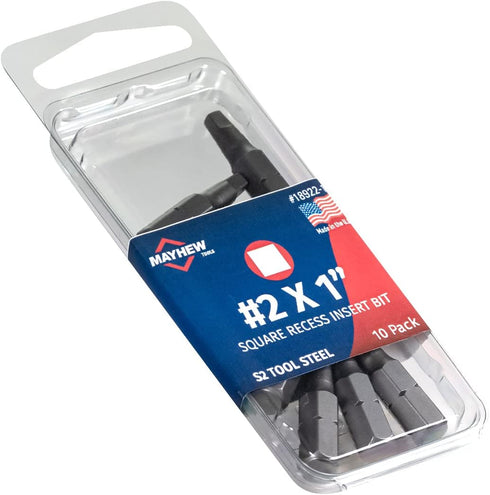 Mayhew Tools 19603-4 Square Recess Power Bit, NO. 3 x 2", 4-Pack