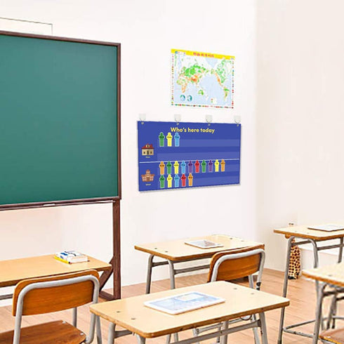 Helping Hands Classroom Attendance Chart Pocket Chart for Preschool, 36 People Cards Included