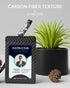 Carbon Fiber Work ID Card Holder with Lanyard is a Stylish and Durable Card Holder with Dual Card Capacity, Clear