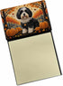Caroline's Treasures Havanese Fall Sticky Note Holder, Refillable Dispenser for Self-Sticky Note Pads, Blank Desk