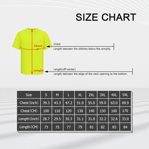 TCCFCCT Hi Vis Shirts for Men, Class 3 Short Sleeve Pocket Reflective Work Shirts, Durable & Breathable, DCNF-Yellow XXL