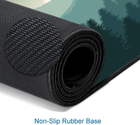 Large Gaming Mouse Pad, Non-Slip Rubber Base with Stitched Edges, 31.5x11.8 inch Abstract Landscape Mountain