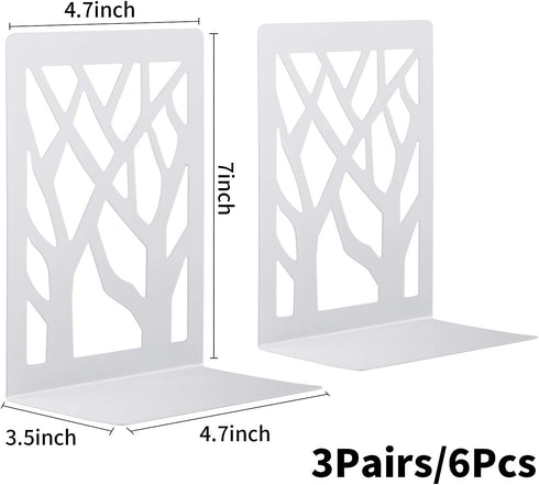 White(3 MSDADA Bookends, Book Ends for Shelves, Bookends for Office, Book Ends for Heavy Books, Book Shelf Holder Stand