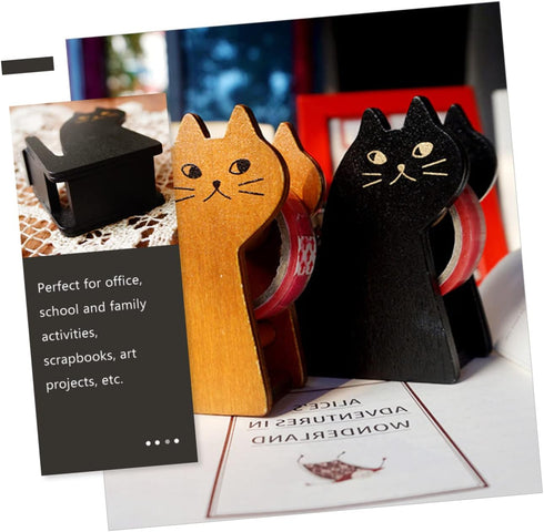 STOBOK Cat Tape Holder Office Tape Dispenser Desktop Stand Tape Dispenser Tape Dispenser Cute Washi Tape Cutter Desktop Tape Dispenser Vintage Tape Cutter Lovely Cat Adornment Film