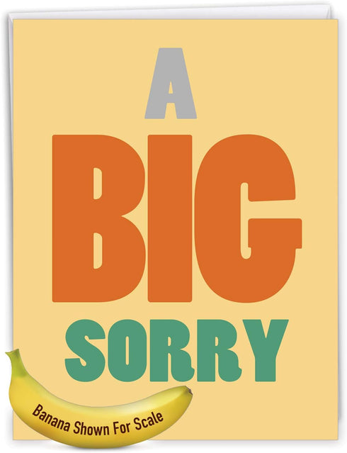 NobleWorks Jumbo Sorry Greeting Card (1 Pack) 8.5 x 11 Inch with Envelope, A Big Sorry from Little Me J2087SRG