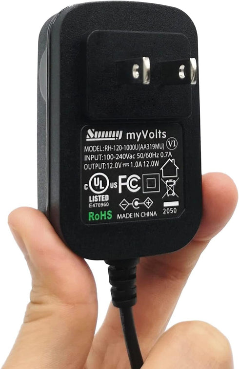 MyVolts 12V Power Supply Adaptor Compatible with Necktek Shiatsu Neck and Back Massager - US Plug - with Extension