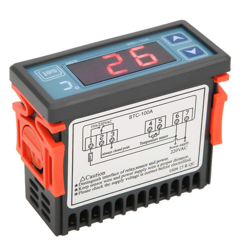 Temperature Controller STC-100A Digital Thermostat for Refrigerating Heating Mode, -50?-99?, Incubator Aquarium