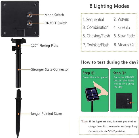 4 Pack 180FT 320 8 Solar Christmas Lights Outdoor Waterproof, Super Bright LED Solar String Lights with Lighting Modes