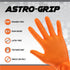 Astro-Grip Powder-Free Nitrile Disposable Gloves - Exam Grade, Size Large, Orange, 7 mil Thickness, Pack of 100