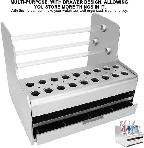 ZJchao Screwdriver Holder, Multi Function Screwdriver Storage Display Rack Watch Glasses Repairing Tool Storage Display Rack Holder with Drawer Glasses Repair Tool Holder (just Holder)