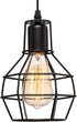 EFAYCRR Industrial Pendant Light, Rustic Farmhouse Pendant Light, Black Metal Wire Cage Hanging