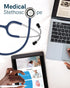 FriCARE Dual Head Stethoscope for Nurses, Medical Students, Navy Blue Tube, Stainless Steel Chestpiece