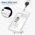 JINEASY 2 Pack White Hard Plastic ID Badge Holder, Vertical Lanyard ID Card Case