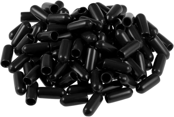 uxcell 100pcs Rubber End Caps, 4.5mm ID Vinyl Round Tube Bolt Cap Covers for Screw Thread Protection