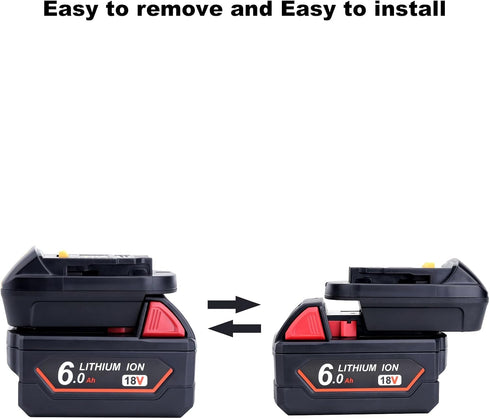 ML18DL Adapter for Milwaukee M18 18V Battery, Replacement for DeWalt 20V Tools, Battery Converter