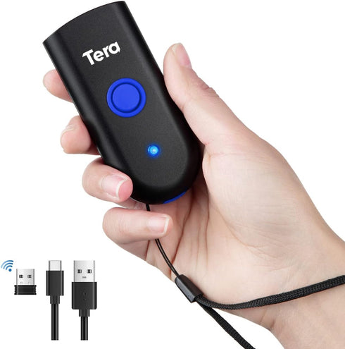 Tera Mini 1D Barcode Scanner: Waterproof Pocket Wireless Laser Scanner 3 in 1 for iOS Windows Android 1100L