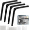 Moicstiy 4 Pcs 12 Inch L Brackets, Corner Braces with Screws for Shelves