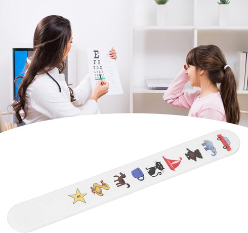 Fixation Stick Vision Tester, Clear Colorful Animal Patterns, Waterproof Coating Thicken, Kids Vision Test Card, 2