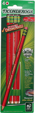 Ticonderoga Erasable Checking Pencils, Pre-Sharpened, Red, 4 Pack (2 Pencils per Pack) (13901)