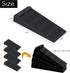 Thin Door Stop Rubber Wedge - Flexible Non-Scratching Door Holder for Bottom of Door, Smart Stackable Design - Black