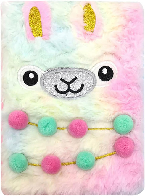 Fuzzy Plush Notebook Journal, Cute Cartoon Bear Diary for Kids, Girls, Boys Writing and Drawing (A5, 160 Lined Pages)
