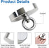 DIYMAG 2Pack 270 lbs Pulling Force Fishing Magnets, with Countersunk Hole Eyebolt, Diameter 1.88 inch