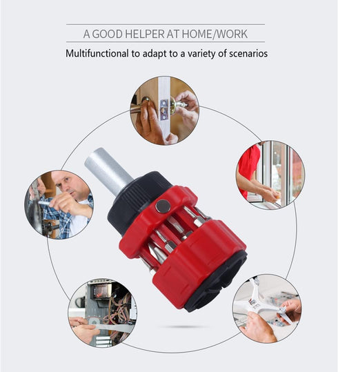 13-in-1 Mini Combination Ratchet Screwdriver, Multi-Bit Outdoor Tool Set, Easy to Carry for Many Purposes